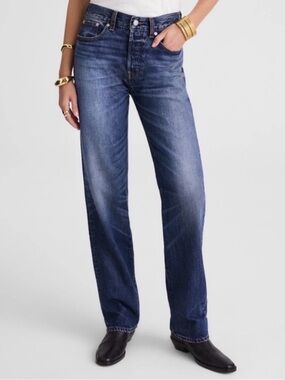 Madewell Dakota Longline Straight Jeans Size 27 Blue Denim USA